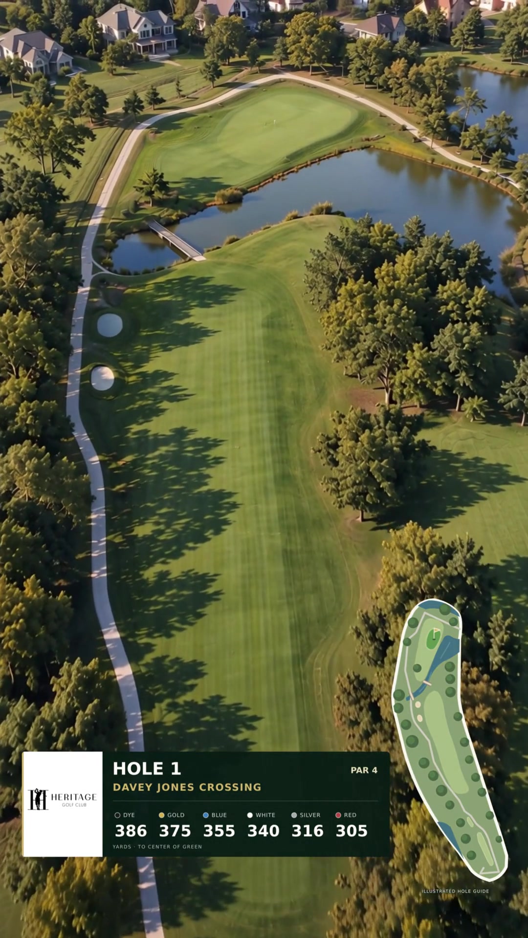 Heritage Golf Club hole 01 digital flyover frame